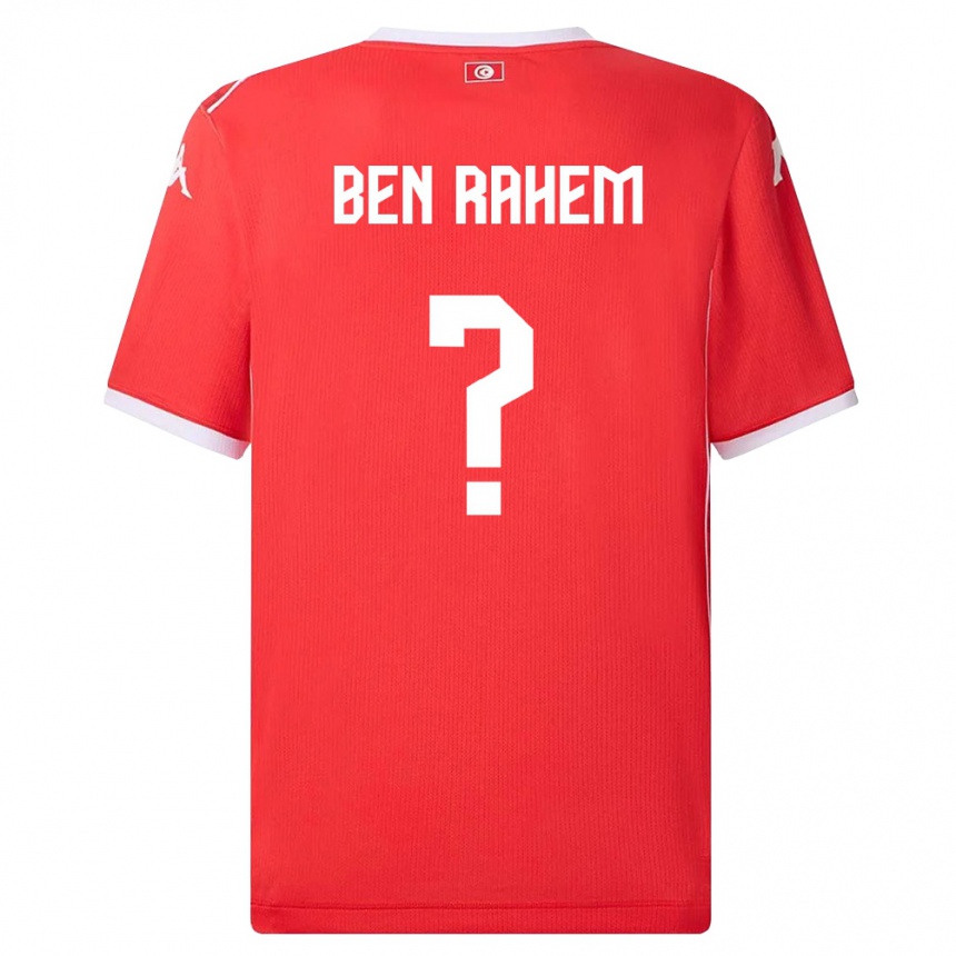 גברים כדורגל תוניסיה Farès Ben Rahem #0 אדום לבן ג'רזי ביתית 26-28