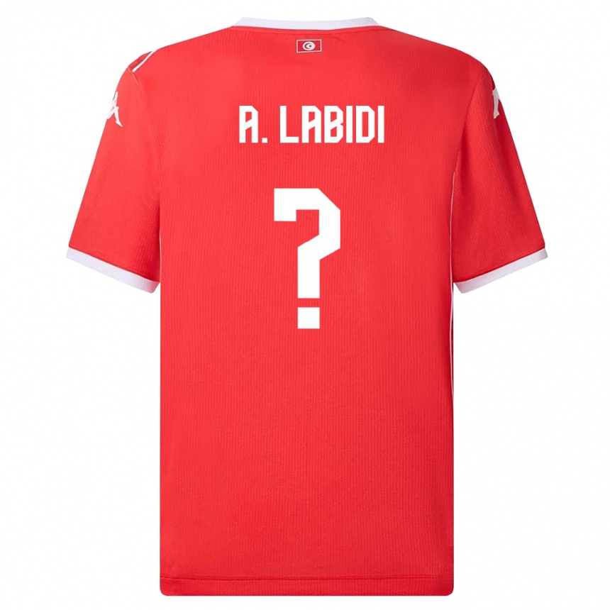 גברים כדורגל תוניסיה Ahmed Labidi #0 אדום לבן ג'רזי ביתית 26-28