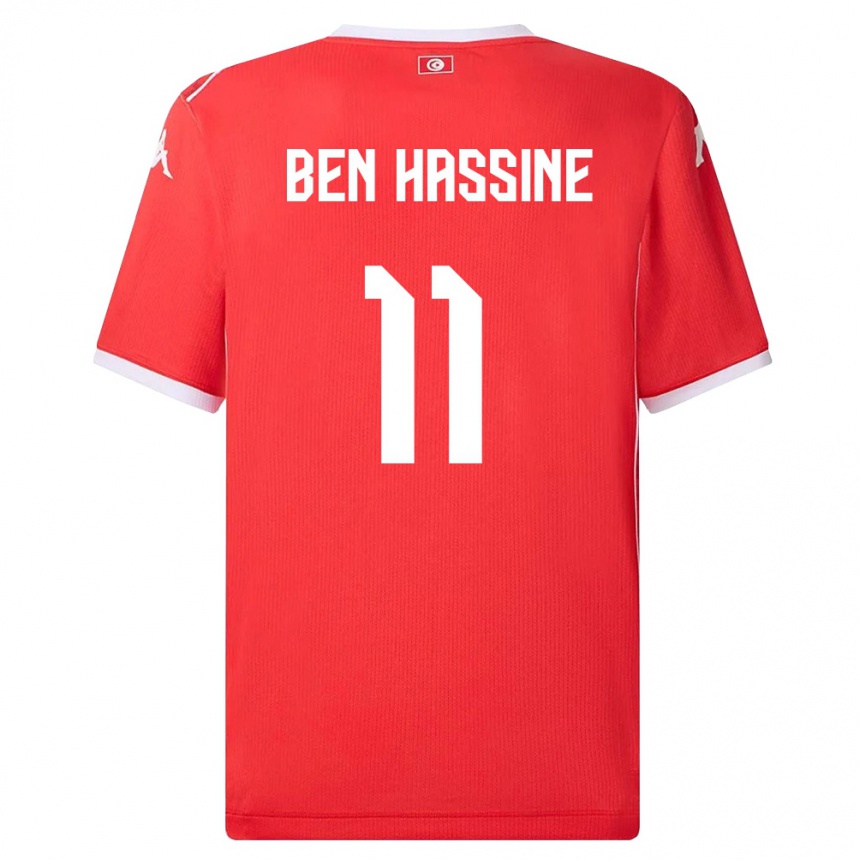 גברים כדורגל תוניסיה Othmen Ben Hassine #11 אדום לבן ג'רזי ביתית 26-28