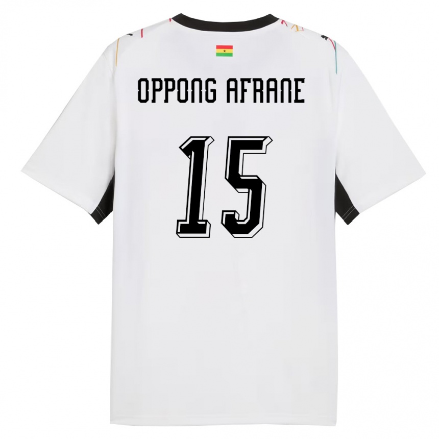גברים כדורגל גאנה David Oppong Afrane #15 לבן שחור צהוב ג'רזי ביתית 26-28
