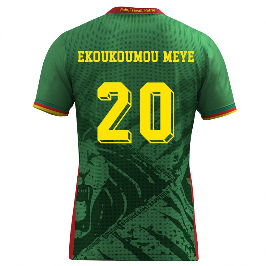 גברים כדורגל קמרון Ivan Donald Ekoukoumou Meye #20 ירוק צהוב אדום ג'רזי ביתית 26-28