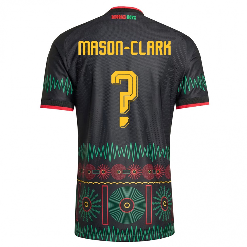 גברים כדורגל ג'מייקה אפרון מייסון-קלארק #0 שחור אדום צהוב הרחק ג'רזי 26-28
