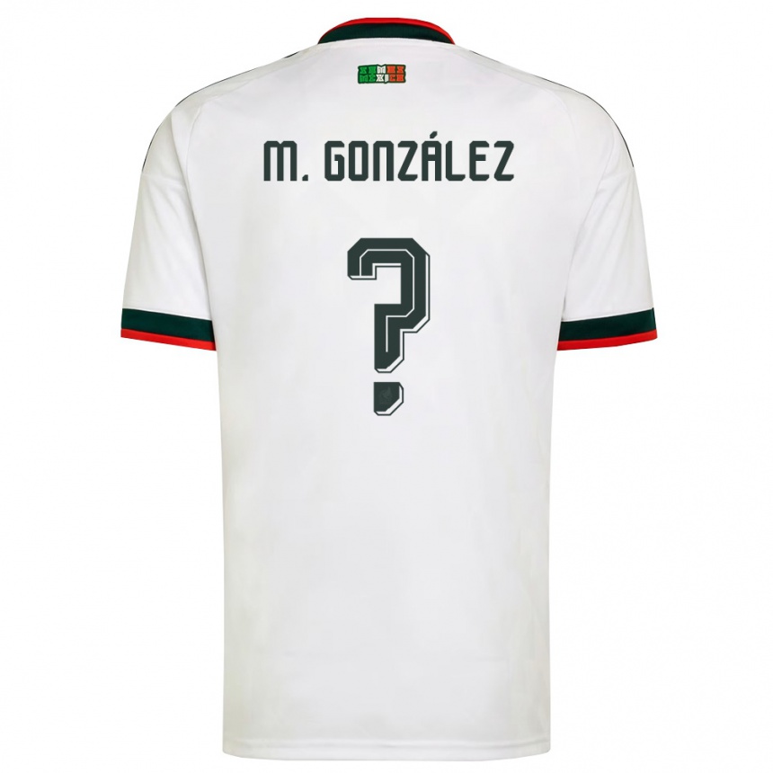 גברים כדורגל מקסיקו Mateo González #0 לבן בורדו ירוק הרחק ג'רזי 26-28