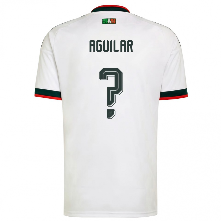 גברים כדורגל מקסיקו Alexander Aguilar #0 לבן בורדו ירוק הרחק ג'רזי 26-28