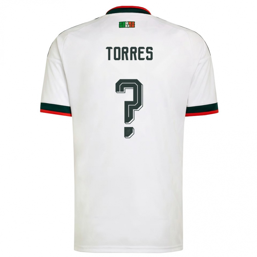 גברים כדורגל מקסיקו Lisandro Torres #0 לבן בורדו ירוק הרחק ג'רזי 26-28