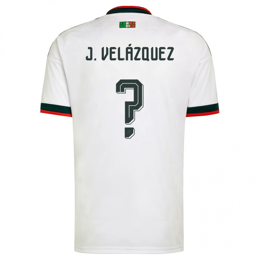 גברים כדורגל מקסיקו José Velázquez #0 לבן בורדו ירוק הרחק ג'רזי 26-28