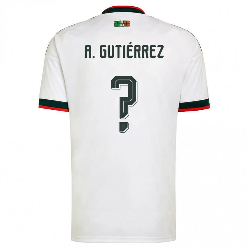 גברים כדורגל מקסיקו Alex Gutiérrez #0 לבן בורדו ירוק הרחק ג'רזי 26-28