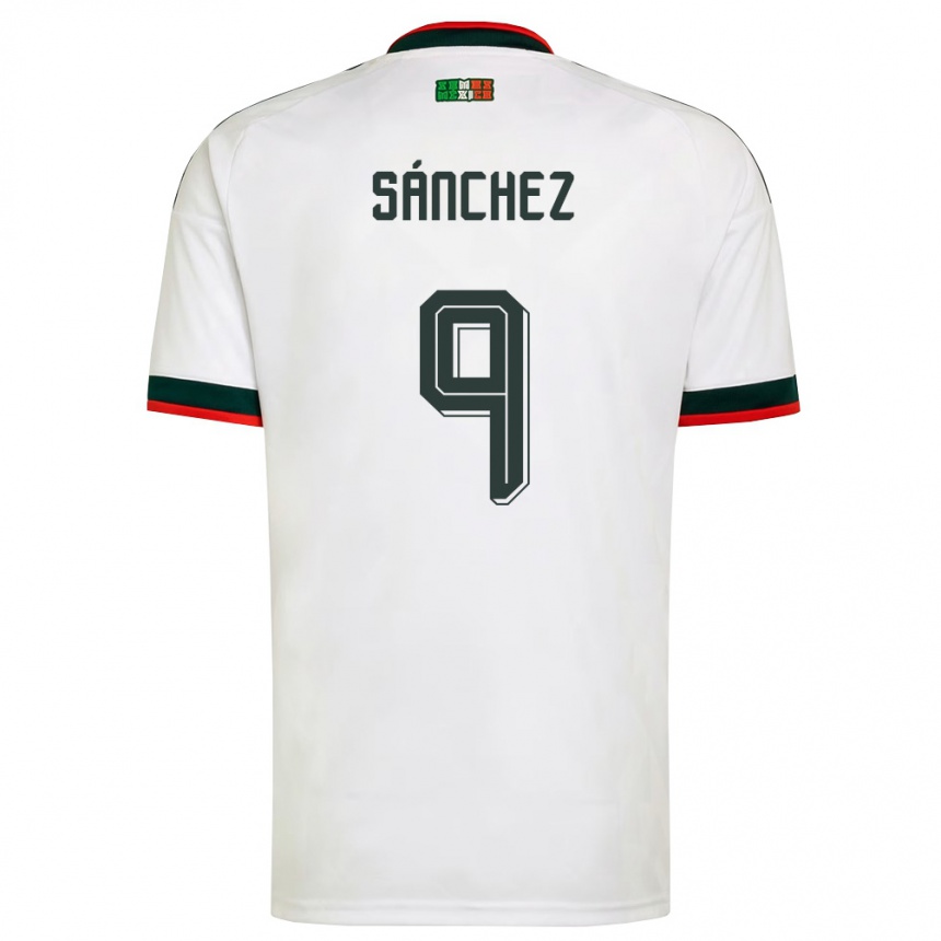 גברים כדורגל מקסיקו Adán Sánchez #9 לבן בורדו ירוק הרחק ג'רזי 26-28