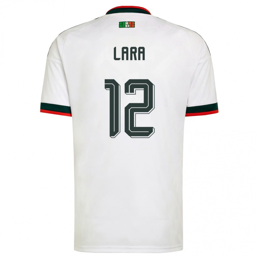גברים כדורגל מקסיקו Pablo Lara #12 לבן בורדו ירוק הרחק ג'רזי 26-28