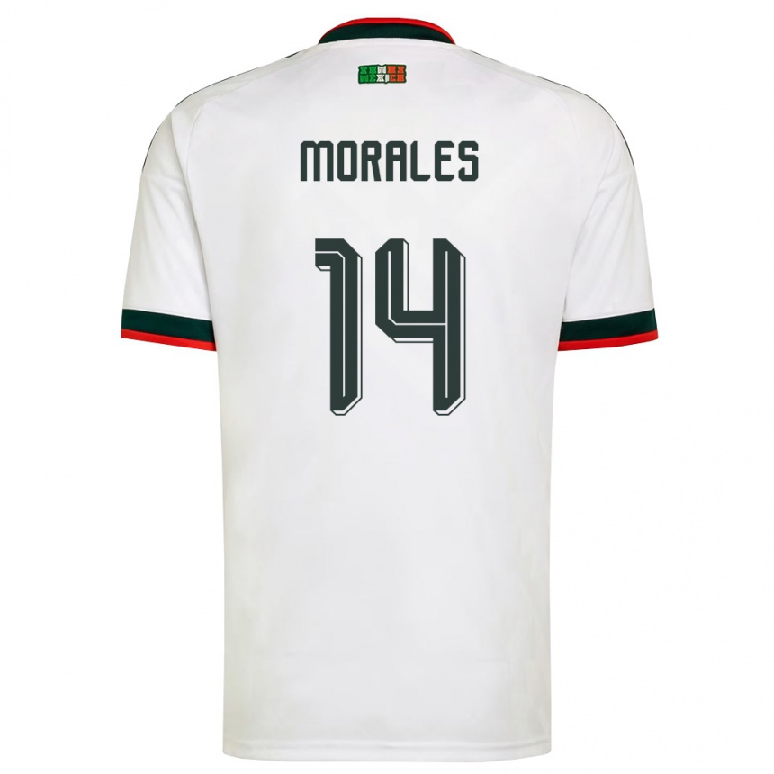 גברים כדורגל מקסיקו Amaury Morales #14 לבן בורדו ירוק הרחק ג'רזי 26-28