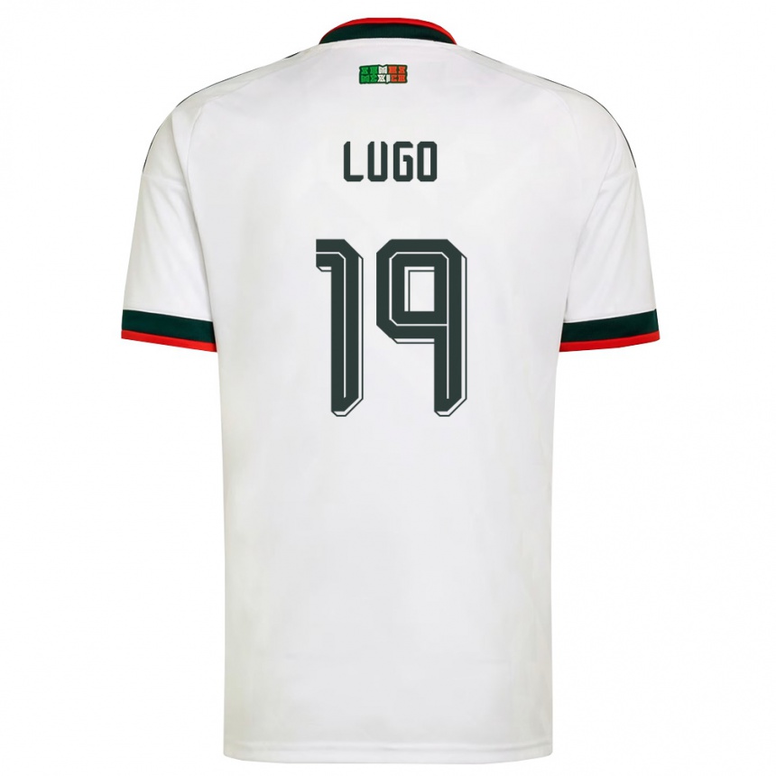 גברים כדורגל מקסיקו Edy Lugo #19 לבן בורדו ירוק הרחק ג'רזי 26-28