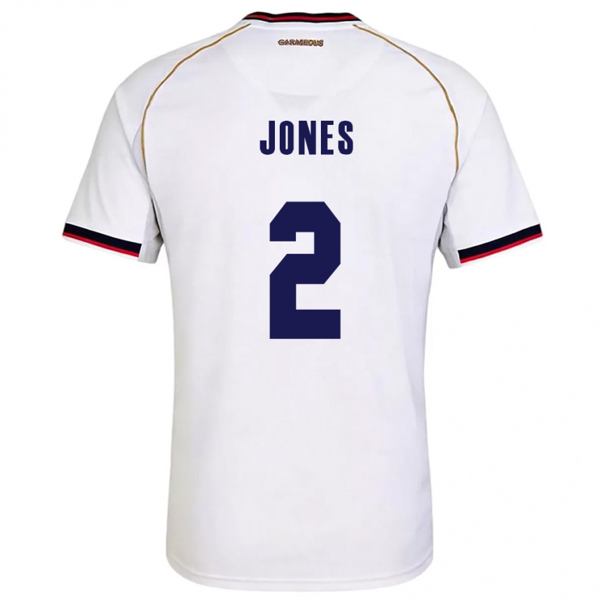 גברים כדורגל פנמה Joseph Jones #2 לבן אדום הרחק ג'רזי 26-28