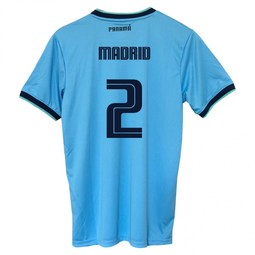 גברים כדורגל פנמה Dayane Madrid #2 כחול שמיים שחור הרחק ג'רזי 26-28