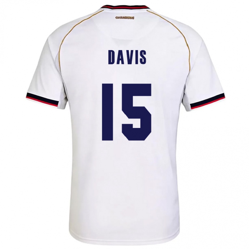 גברים כדורגל פנמה Éric Davis #15 לבן אדום הרחק ג'רזי 26-28