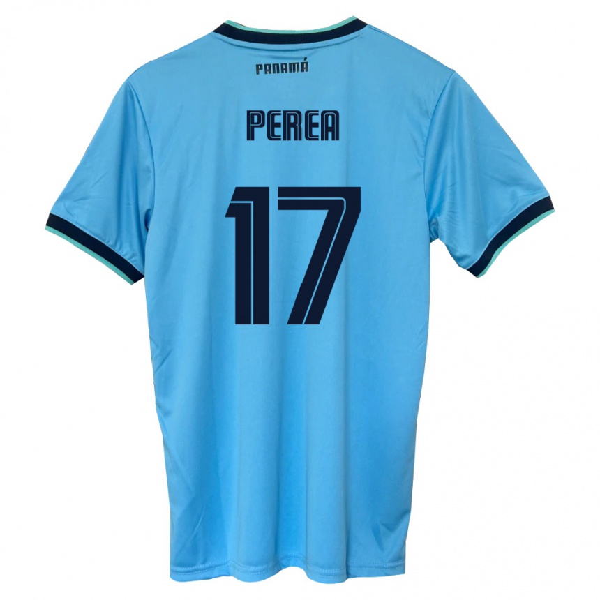 גברים כדורגל פנמה Anthony Perea #17 כחול שמיים שחור הרחק ג'רזי 26-28