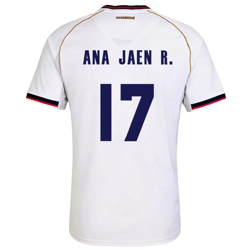 גברים כדורגל פנמה Ana Jaén Rodríguez #17 לבן אדום הרחק ג'רזי 26-28
