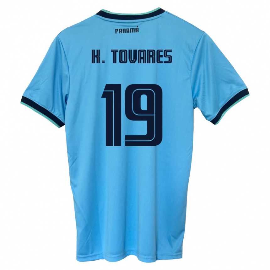 גברים כדורגל פנמה Kahir Tovares #19 כחול שמיים שחור הרחק ג'רזי 26-28