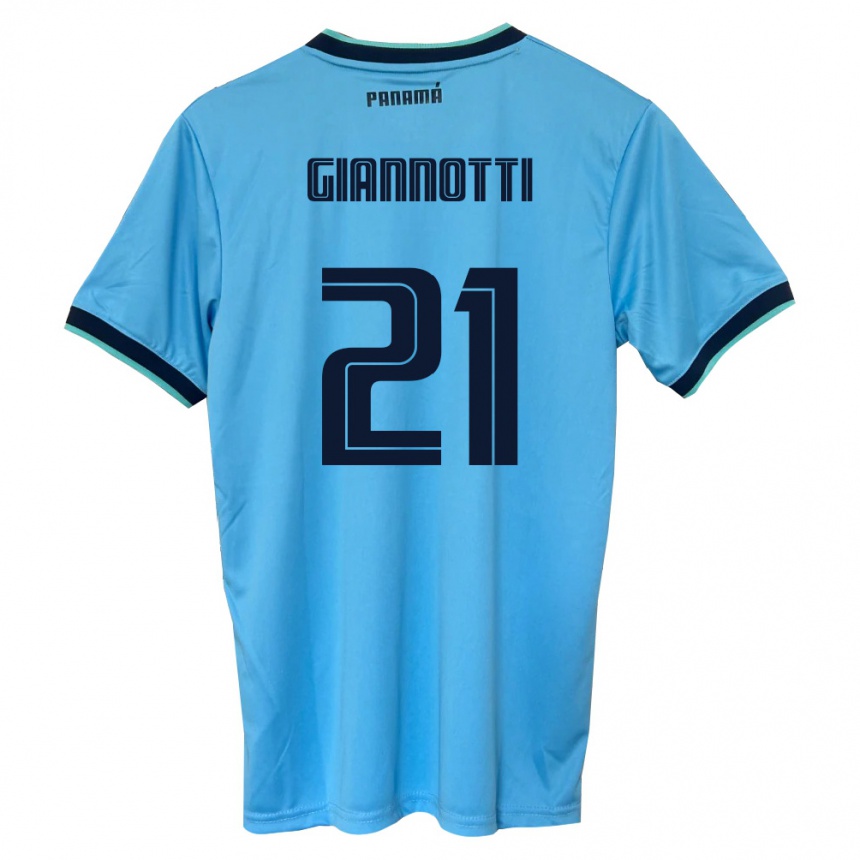 גברים כדורגל פנמה Daniel Giannotti #21 כחול שמיים שחור הרחק ג'רזי 26-28