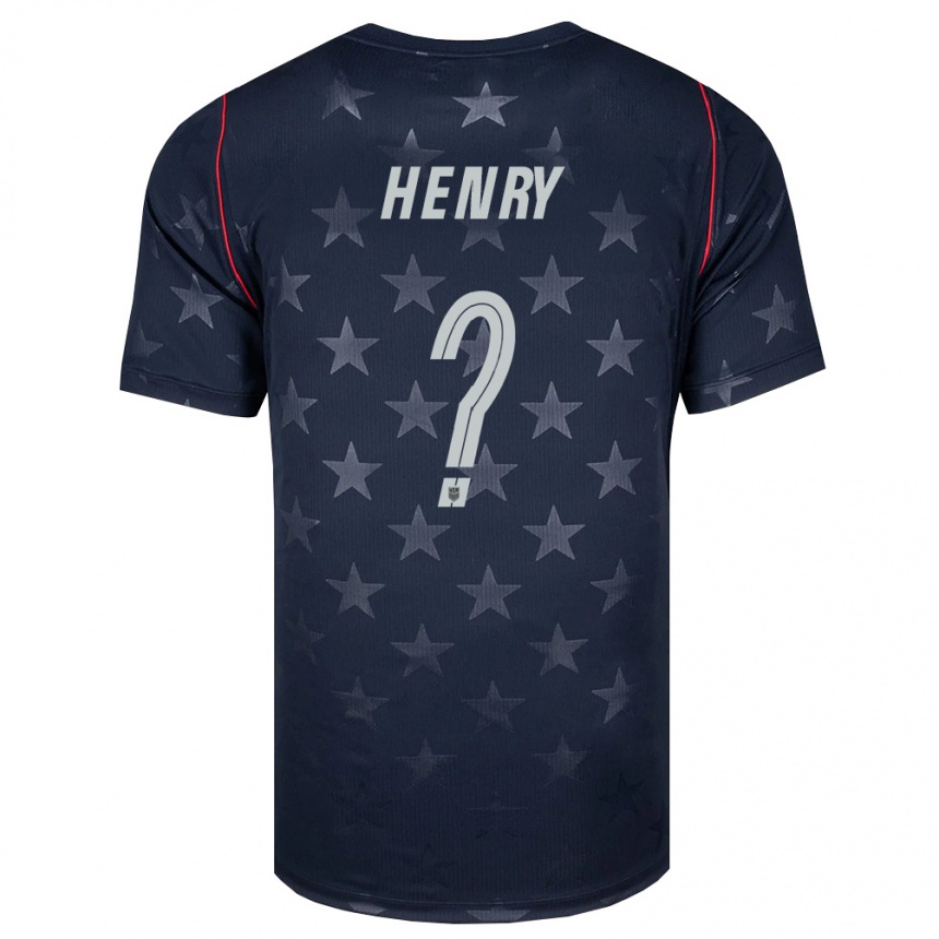 גברים כדורגל ארצות הברית Parker Henry #0 שחור לבן אדום הרחק ג'רזי 26-28