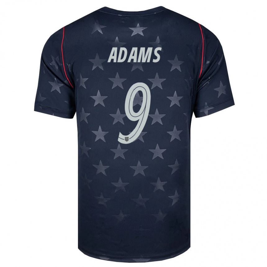 גברים כדורגל ארצות הברית Chase Adams #9 שחור לבן אדום הרחק ג'רזי 26-28
