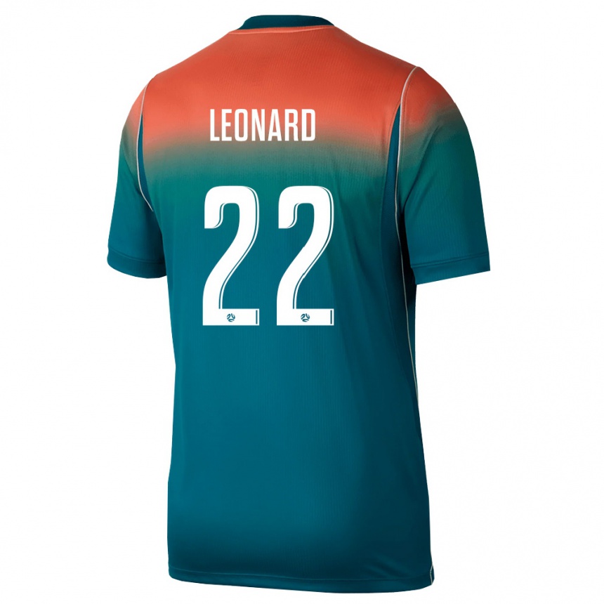 גברים כדורגל אוֹסטְרַלִיָה Dylan Leonard #22 ירוק ורוד הרחק ג'רזי 26-28