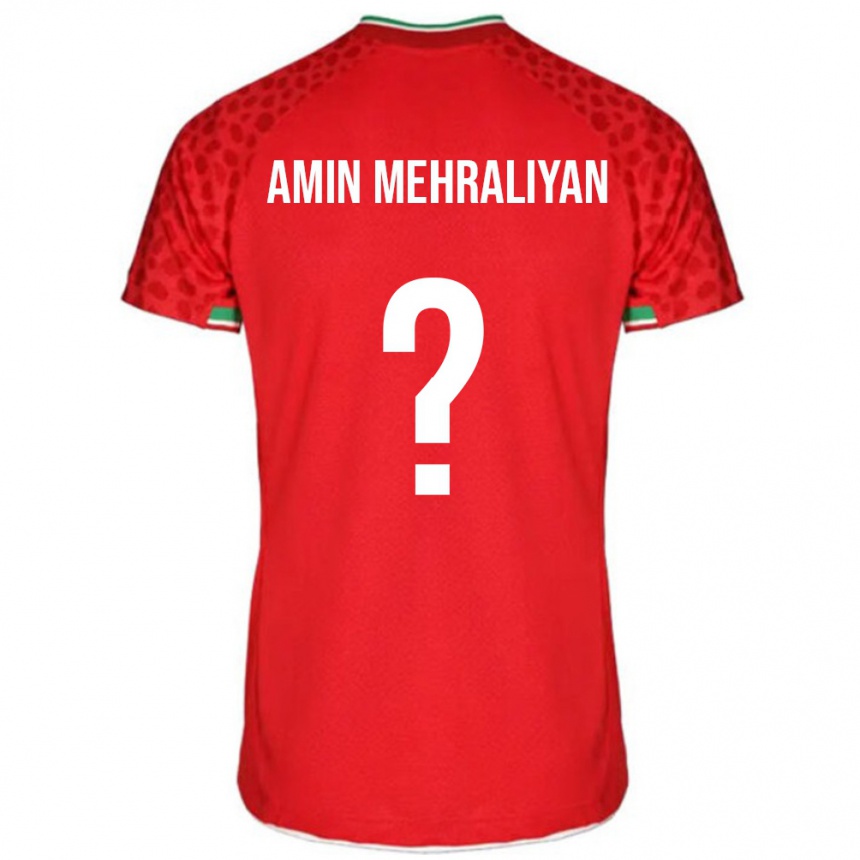 גברים כדורגל איראן Mohammad Amin Mehraliyan #0 אדום לבן הרחק ג'רזי 26-28