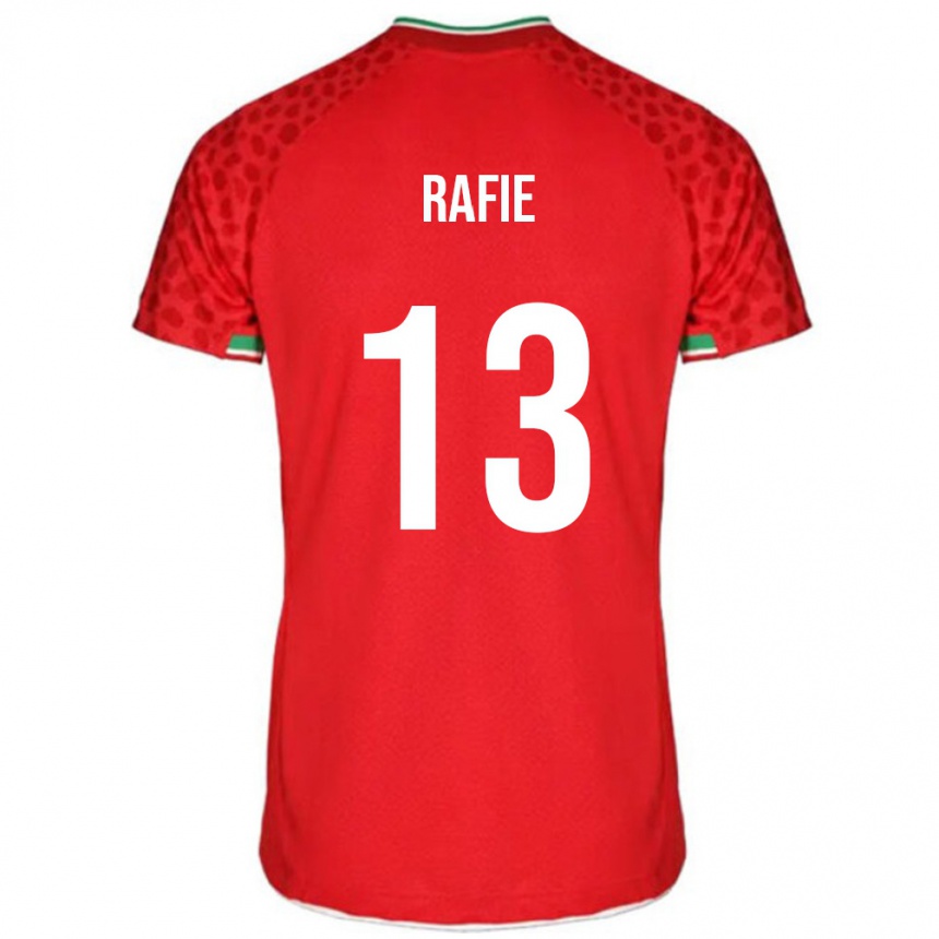 גברים כדורגל איראן Abbas Rafie #13 אדום לבן הרחק ג'רזי 26-28
