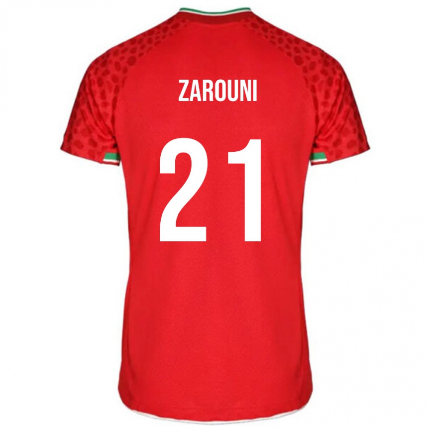 גברים כדורגל איראן Hamidreza Zarouni #21 אדום לבן הרחק ג'רזי 26-28