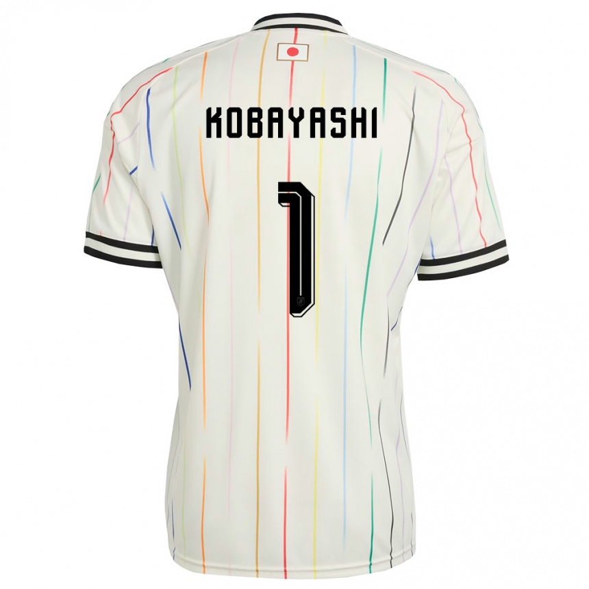 גברים כדורגל יַפָּן Masataka Kobayashi #1 לבן שחור הרחק ג'רזי 26-28