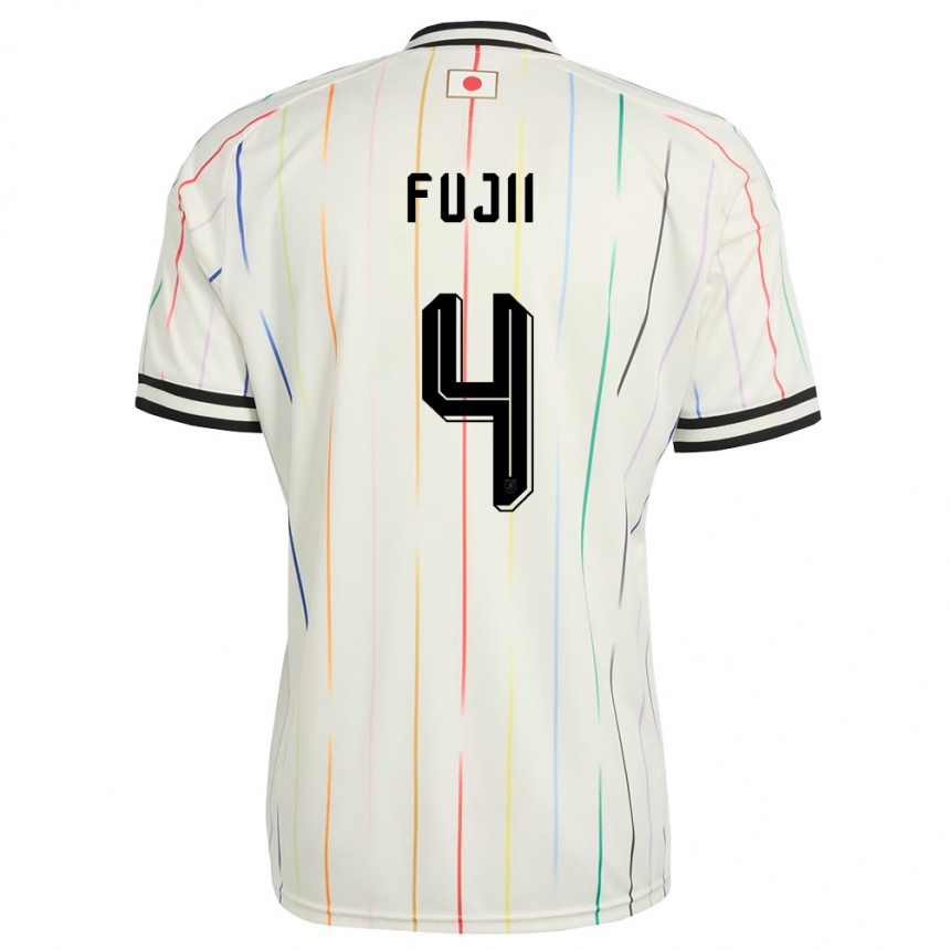 גברים כדורגל יַפָּן Shota Fujii #4 לבן שחור הרחק ג'רזי 26-28