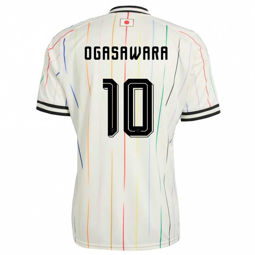 גברים כדורגל יַפָּן Hiro Ogasawara #10 לבן שחור הרחק ג'רזי 26-28