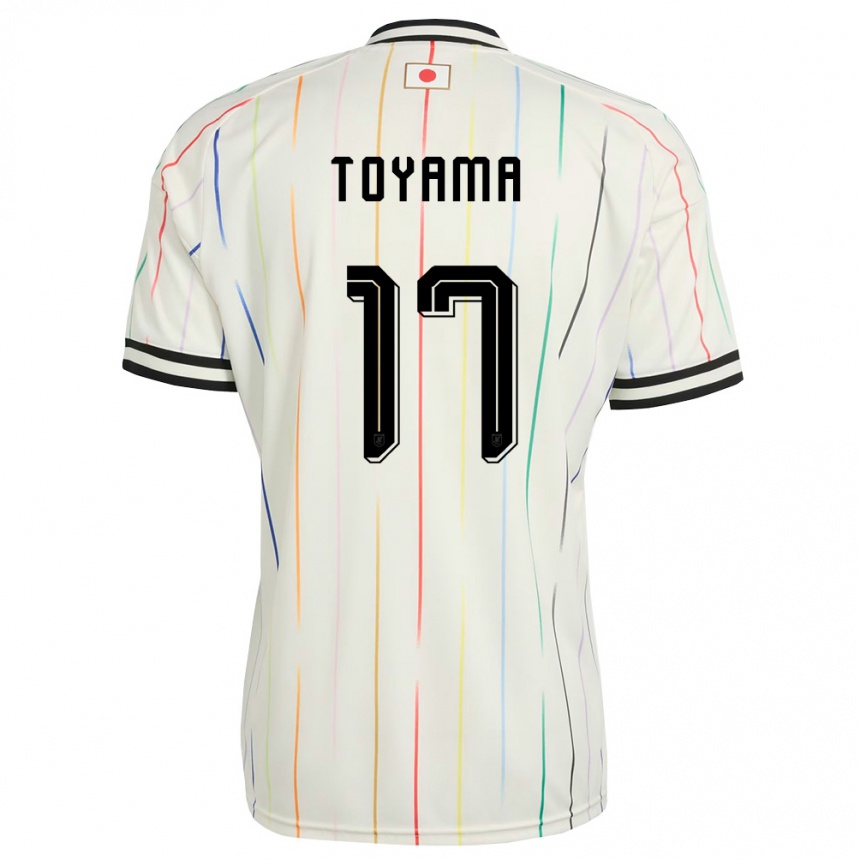 גברים כדורגל יַפָּן Koe Toyama #17 לבן שחור הרחק ג'רזי 26-28