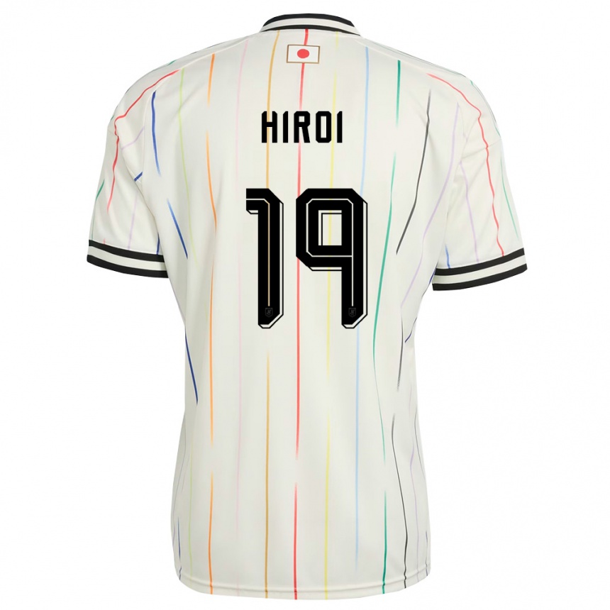 גברים כדורגל יַפָּן Rando Hiroi #19 לבן שחור הרחק ג'רזי 26-28