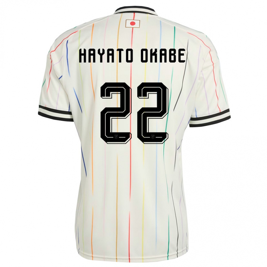 גברים כדורגל יַפָּן Tariqkani Hayato Okabe #22 לבן שחור הרחק ג'רזי 26-28
