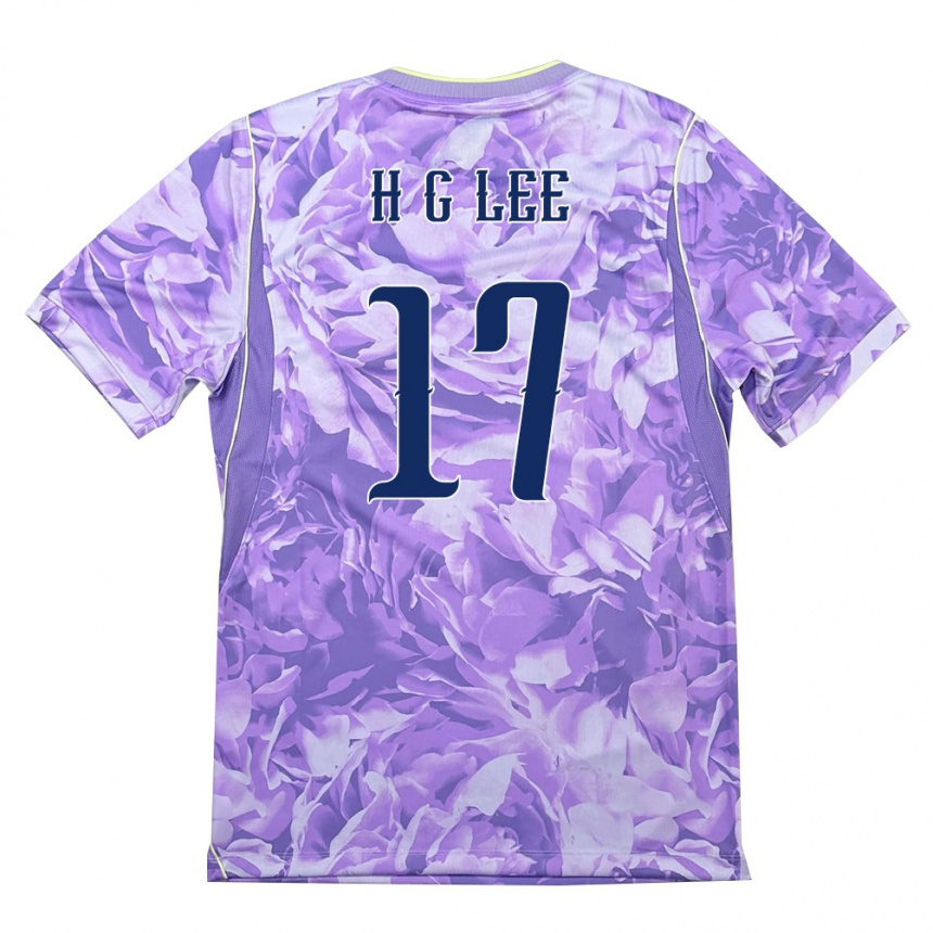 גברים כדורגל דרום קוריאה Geon-Hee Lee #17 סגול ירוק הרחק ג'רזי 26-28
