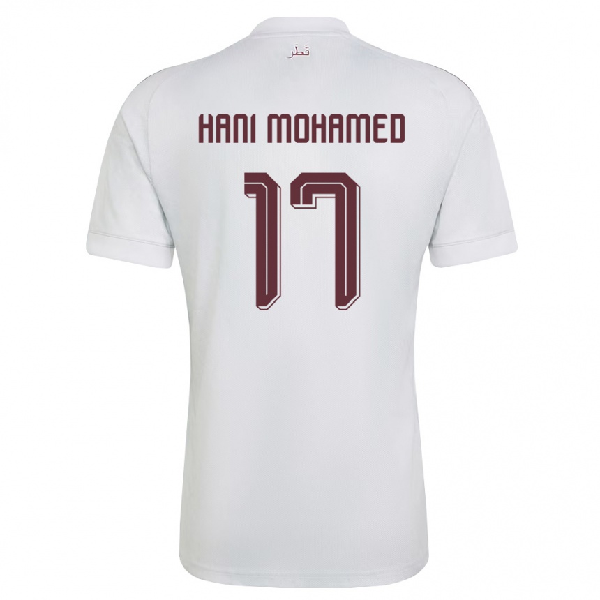 גברים כדורגל קטאר Yazan Hani Mohamed #17 לבן בורדו הרחק ג'רזי 26-28