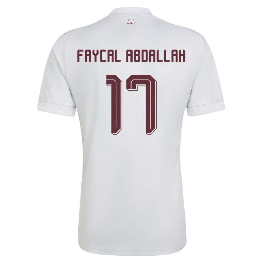 גברים כדורגל קטאר Jude Faycal Abdallah #17 לבן בורדו הרחק ג'רזי 26-28