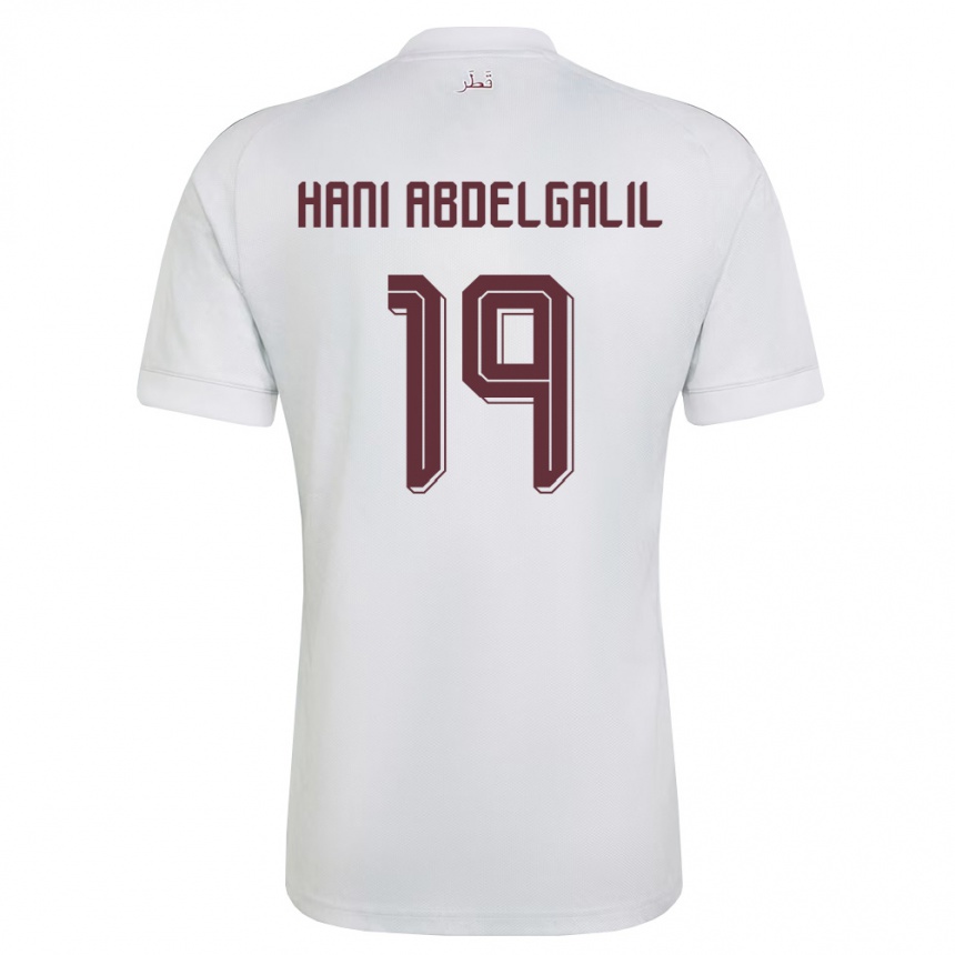 גברים כדורגל קטאר Youssef Hani Abdelgalil #19 לבן בורדו הרחק ג'רזי 26-28