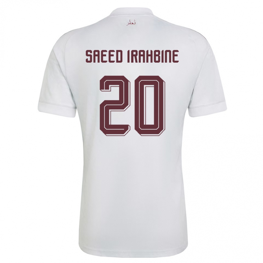 גברים כדורגל קטאר Faisal Saeed Irahbine #20 לבן בורדו הרחק ג'רזי 26-28