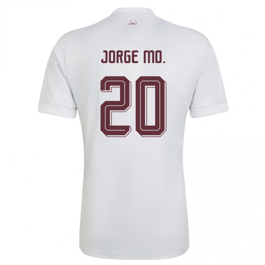 גברים כדורגל קטאר Jorge Diego Jordan Mo. #20 לבן בורדו הרחק ג'רזי 26-28