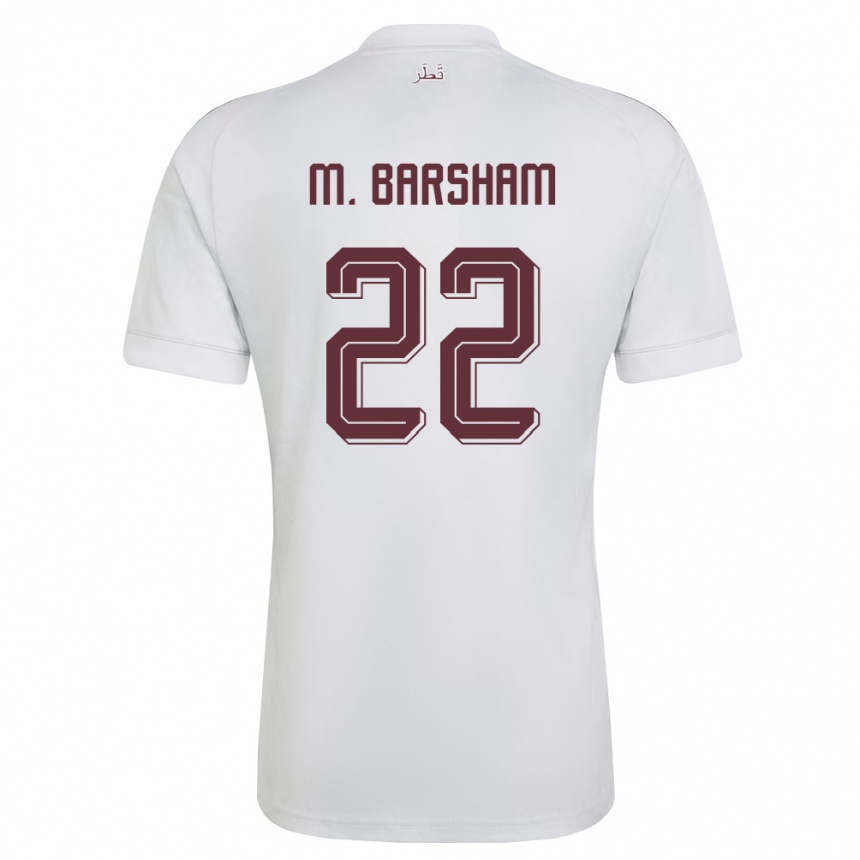 גברים כדורגל קטאר משעל עיסא ברשם #22 לבן בורדו הרחק ג'רזי 26-28
