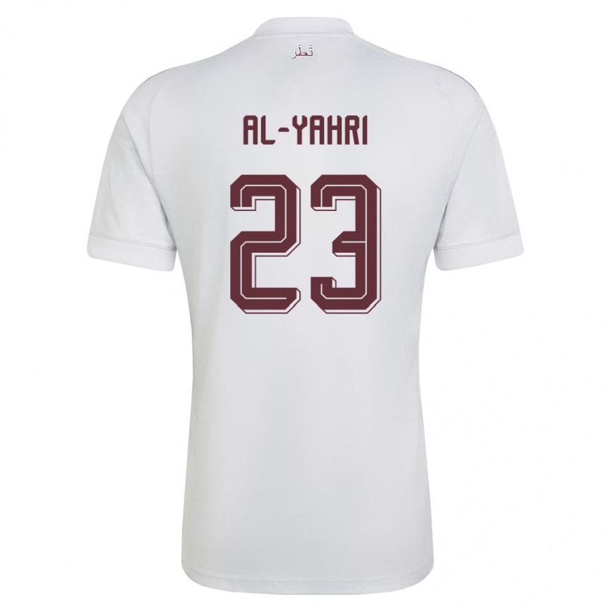 גברים כדורגל קטאר Nawaf Al-Yahri #23 לבן בורדו הרחק ג'רזי 26-28