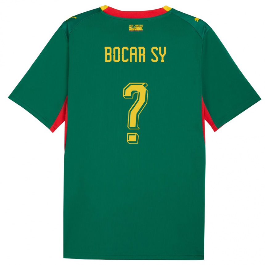 גברים כדורגל סנגל Illa Bocar Sy #0 ירוק צהוב אדום הרחק ג'רזי 26-28