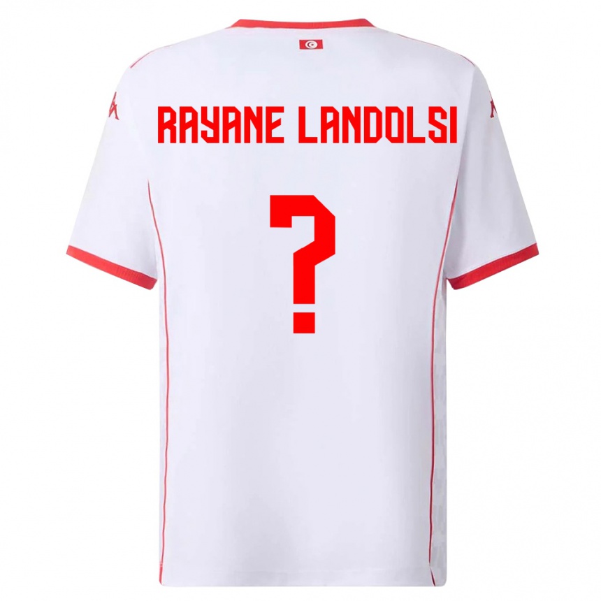 גברים כדורגל תוניסיה Mohamed Rayane Landolsi #0 לבן אדום הרחק ג'רזי 26-28