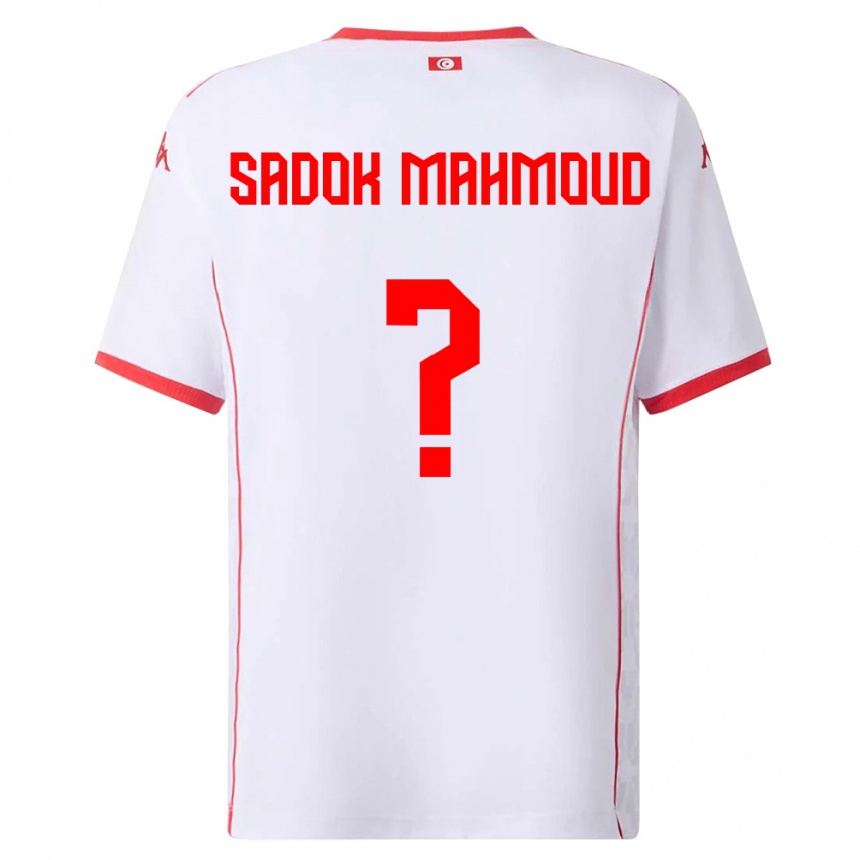 גברים כדורגל תוניסיה Mohamed Sadok Mahmoud #0 לבן אדום הרחק ג'רזי 26-28