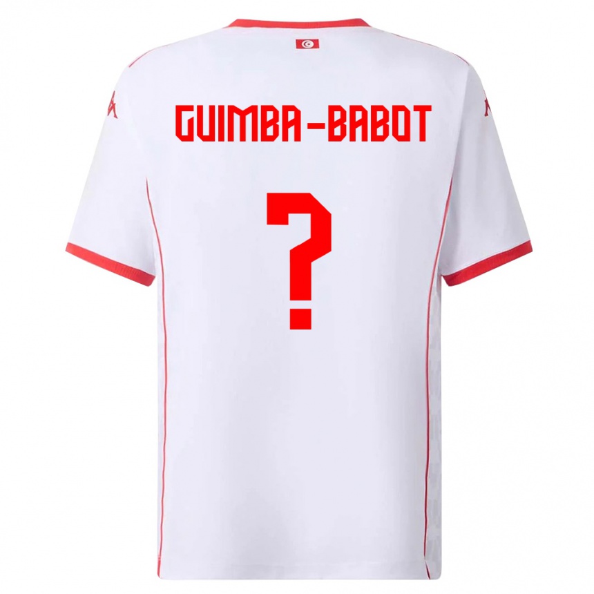 גברים כדורגל תוניסיה Khays Guimba-Babot #0 לבן אדום הרחק ג'רזי 26-28