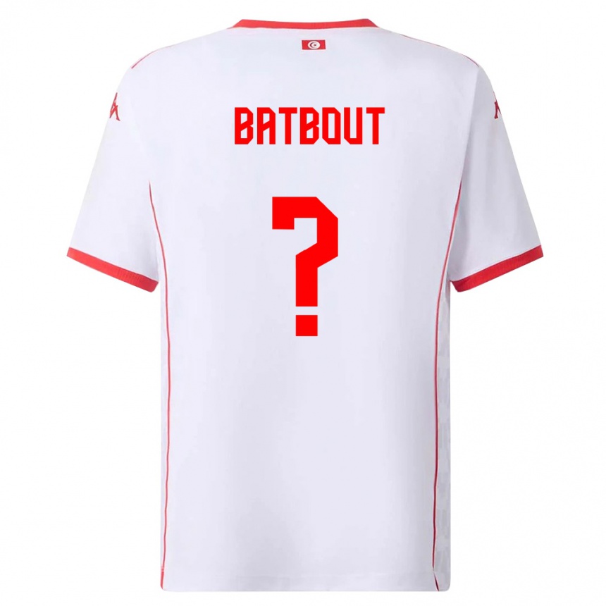 גברים כדורגל תוניסיה Noussayr Batbout #0 לבן אדום הרחק ג'רזי 26-28
