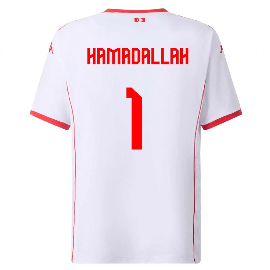 גברים כדורגל תוניסיה Marouane Hamadallah #1 לבן אדום הרחק ג'רזי 26-28