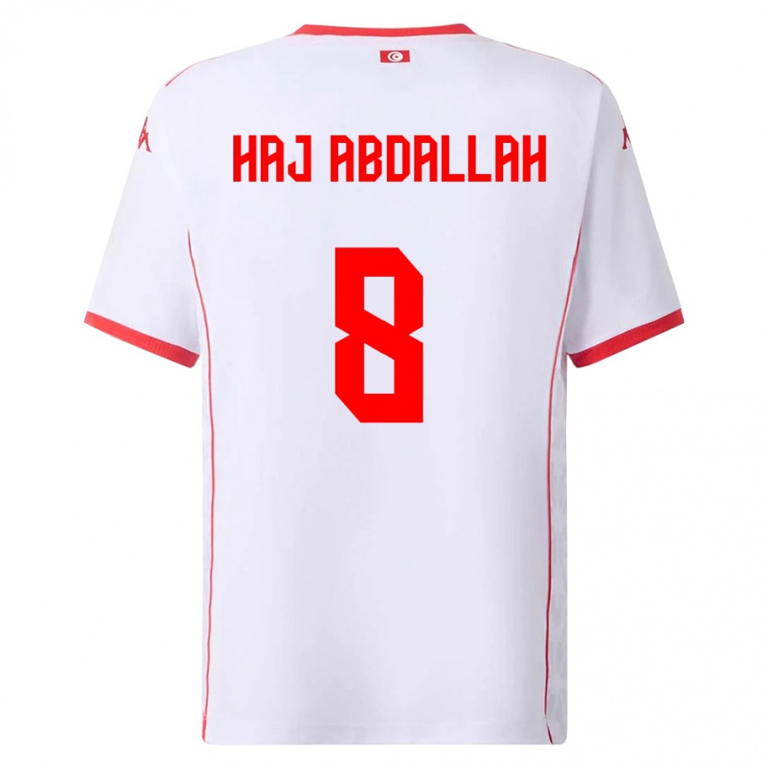 גברים כדורגל תוניסיה Saifedine Haj Abdallah #8 לבן אדום הרחק ג'רזי 26-28