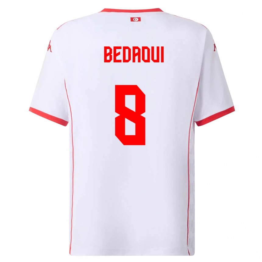 גברים כדורגל תוניסיה Adem Bedaoui #8 לבן אדום הרחק ג'רזי 26-28
